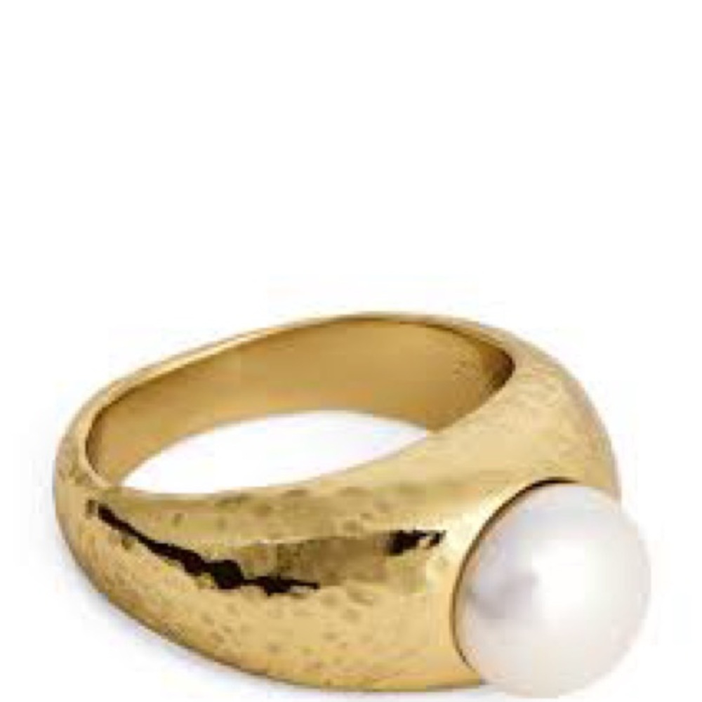 Ulla Johnson Gold Ring with Pearl Accent NWT